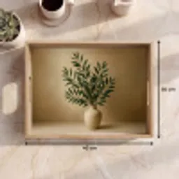 Vaas - Olijftakken - Bladeren - Beige Dienblad Rechthoek middel -USP_Formaat
