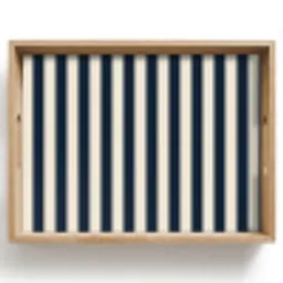 Verticale strepen - Blauw - Crème Dienblad Rechthoek middel 911 -z3d_shopping