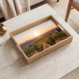 Wijngaard - Zonsondergang - Landschap Dienblad Rechthoek middel -sfeer1