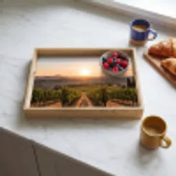 Wijngaard - Zonsondergang - Landschap Dienblad Rechthoek middel -sfeer2