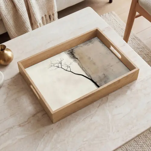 Wabi sabi - Plant - Beige Dienblad Rechthoek middel -sfeer1