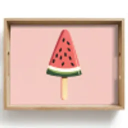 Watermeloen - Ijsje - Pitjes - Rood Dienblad Rechthoek middel -z3d_shopping
