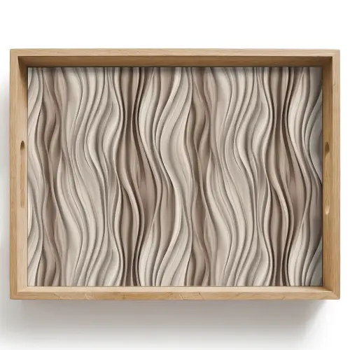 Golven - 3D - Crème Dienblad Rechthoek middel 911 -z3d_shopping