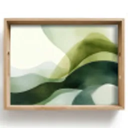 Golven - Abstract - Lichtgroen - Sierlijk Dienblad Rechthoek middel -z3d_shopping