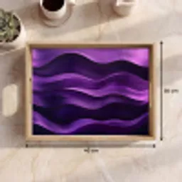 Golven - Abstract - Paars Dienblad Rechthoek middel -USP_Formaat