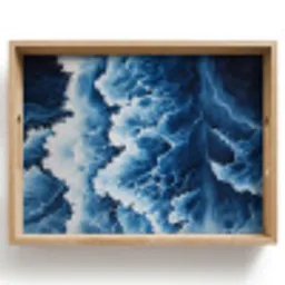 Golven - Blauw - Schuim Dienblad Rechthoek middel -z3d_shopping