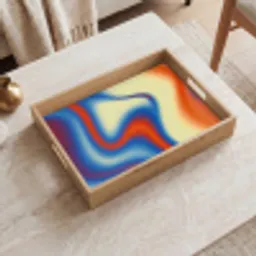 Golven - Kleurrijk - Abstract Dienblad Rechthoek middel -sfeer1
