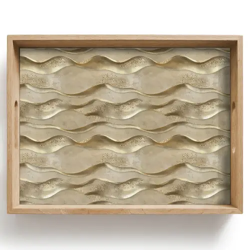 Golven - Patroon - Goud Dienblad Rechthoek middel 911 -z3d_shopping
