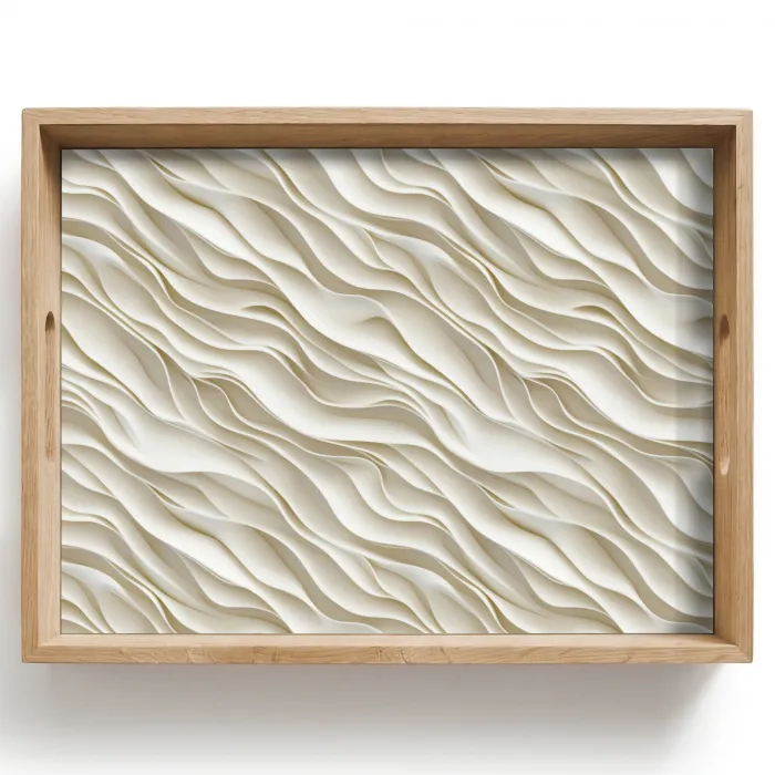 Golven - Wit - Minimalistisch Dienblad Rechthoek middel 911 -z3d_shopping