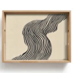 Golvend - Lijnen - Abstract - Silhouet Dienblad Rechthoek middel -z3d_shopping