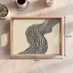 Golvend - Lijnen - Abstract - Silhouet Dienblad Rechthoek middel -USP_Formaat