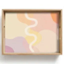 Golvende vormen - Abstract - pastel Dienblad Rechthoek middel -z3d_shopping