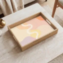 Golvende vormen - Abstract - pastel Dienblad Rechthoek middel -sfeer1