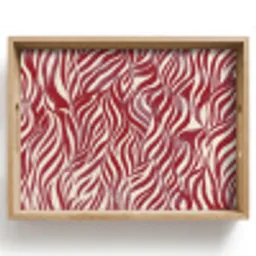 Golvende vormen - Abstract - Rood Dienblad Rechthoek middel -z3d_shopping