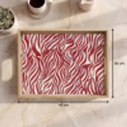 Golvende vormen - Abstract - Rood Dienblad Rechthoek middel -USP_Formaat