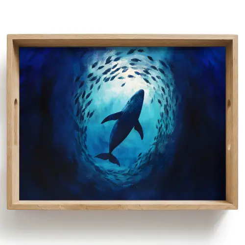 Walvis - Vissen - Donkerblauw Dienblad Rechthoek middel -z3d_shopping