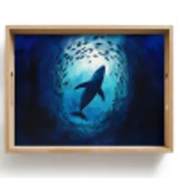 Walvis - Vissen - Donkerblauw Dienblad Rechthoek middel -z3d_shopping