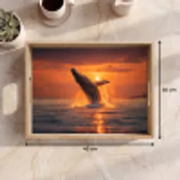Walvis - Zon - Zee Dienblad Rechthoek middel -USP_Formaat
