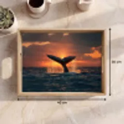 Walvis staart - Water - Zonsondergang Dienblad Rechthoek middel -USP_Formaat