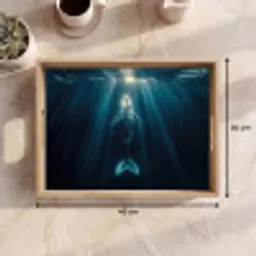 Walvis - Water - Zonnestralen - Blauw Dienblad Rechthoek middel -USP_Formaat