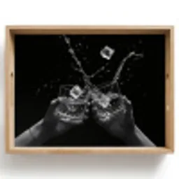 Whiskyglazen - Ijs - Spetters - Zwart Dienblad Rechthoek middel -z3d_shopping