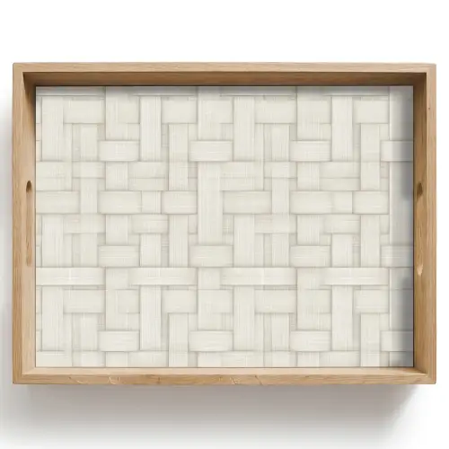 Vlechtwerk - Banen - Beige Dienblad Rechthoek middel 911 -z3d_shopping