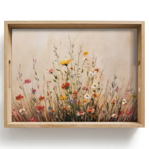 Wilde bloemen - Penseelstreken - Rustgevend Dienblad Rechthoek middel -z3d_shopping