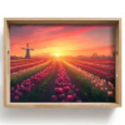 Windmolen - Zonsondergang - Landschap Dienblad Rechthoek middel -z3d_shopping