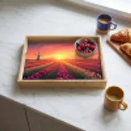 Windmolen - Zonsondergang - Landschap Dienblad Rechthoek middel -sfeer2