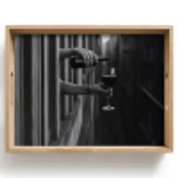Wijnfles - Glas - Handen - Raam Dienblad Rechthoek middel -z3d_shopping