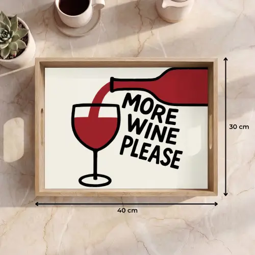 Wijnfles - Quote - Rood - Glas Dienblad Rechthoek middel -USP_Formaat