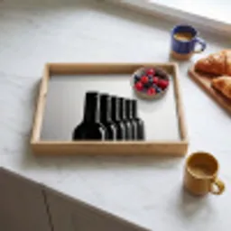 Wijnflessen - Zwart - Minimalistisch Dienblad Rechthoek middel -sfeer2