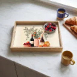 Wijnflessen - Takken - Sinaasappels Dienblad Rechthoek middel -sfeer2
