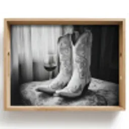 Wijn - Cowboylaarzen - Raamlicht - Wit Dienblad Rechthoek middel -z3d_shopping
