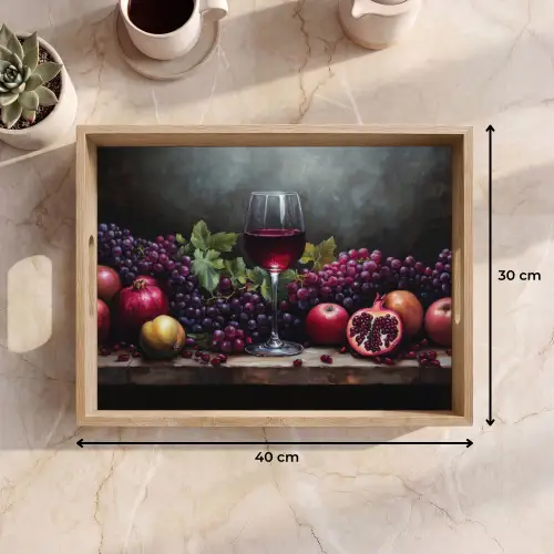 Wijn - Fruit - Stilleven Dienblad Rechthoek middel -USP_Formaat