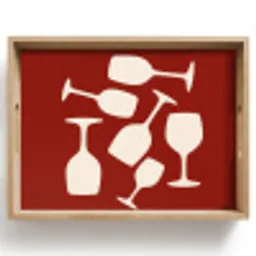 Wijnglazen - Silhouetten - Wit Dienblad Rechthoek middel -z3d_shopping