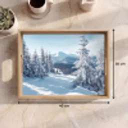 Winterlandschap - Natuur - Berg - Bomen - Sneeuw Dienblad Rechthoek middel -USP_Formaat