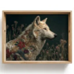 Wolf - Bloemen - Natuur Dienblad Rechthoek middel -z3d_shopping