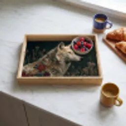Wolf - Bloemen - Natuur Dienblad Rechthoek middel -sfeer2