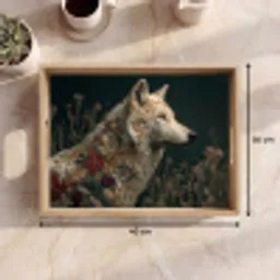 Wolf - Bloemen - Natuur Dienblad Rechthoek middel -USP_Formaat