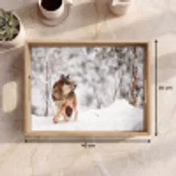 Wolf - Winter - Sneeuw - Natuur - Dieren Dienblad Rechthoek middel -USP_Formaat