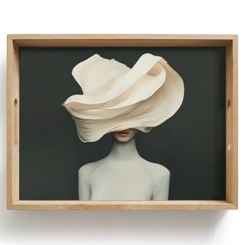 Vrouw - Beige - hoed Dienblad Rechthoek middel -z3d_shopping