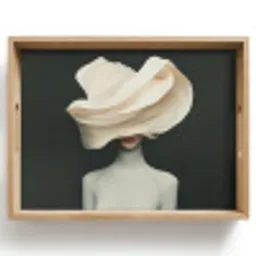 Vrouw - Beige - hoed Dienblad Rechthoek middel -z3d_shopping