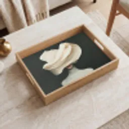 Vrouw - Beige - hoed Dienblad Rechthoek middel -sfeer1
