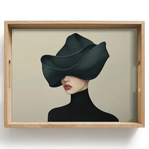Vrouw - Groen - Hoed Dienblad Rechthoek middel -z3d_shopping