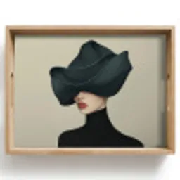 Vrouw - Groen - Hoed Dienblad Rechthoek middel -z3d_shopping