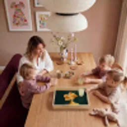 Vrouw - Hoed - Geel Dienblad Rechthoek middel -sfeer4