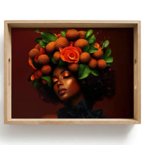 Vrouw - lychee - exotisch Dienblad Rechthoek middel -z3d_shopping