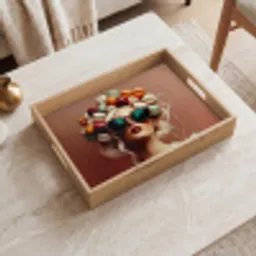 Vrouw - Macarons - Bril Dienblad Rechthoek middel -sfeer1