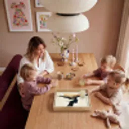 Vrouw - Golven - Zwart Dienblad Rechthoek middel -sfeer4